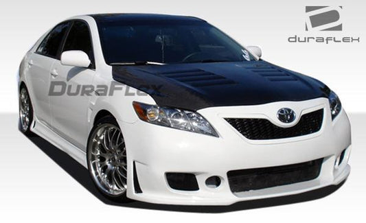 Duraflex front bumper for 2007-2009 Toyota Camry, aftermarket replacement part, showing the sleek design and mounting points.