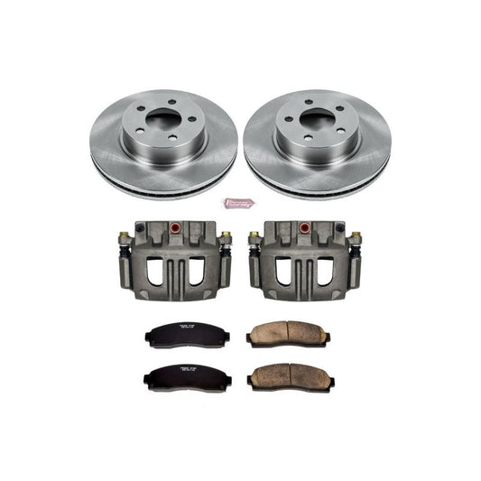 PowerStop OE front brake kit with calipers for 2003-2005 Ford Explorer Sport Trac, including rotors and brake components.
