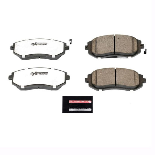 PowerStop Z26 Extreme Street front brake pads for Saab 9-2X, performance brake pads with hardware for enhanced stopping power.