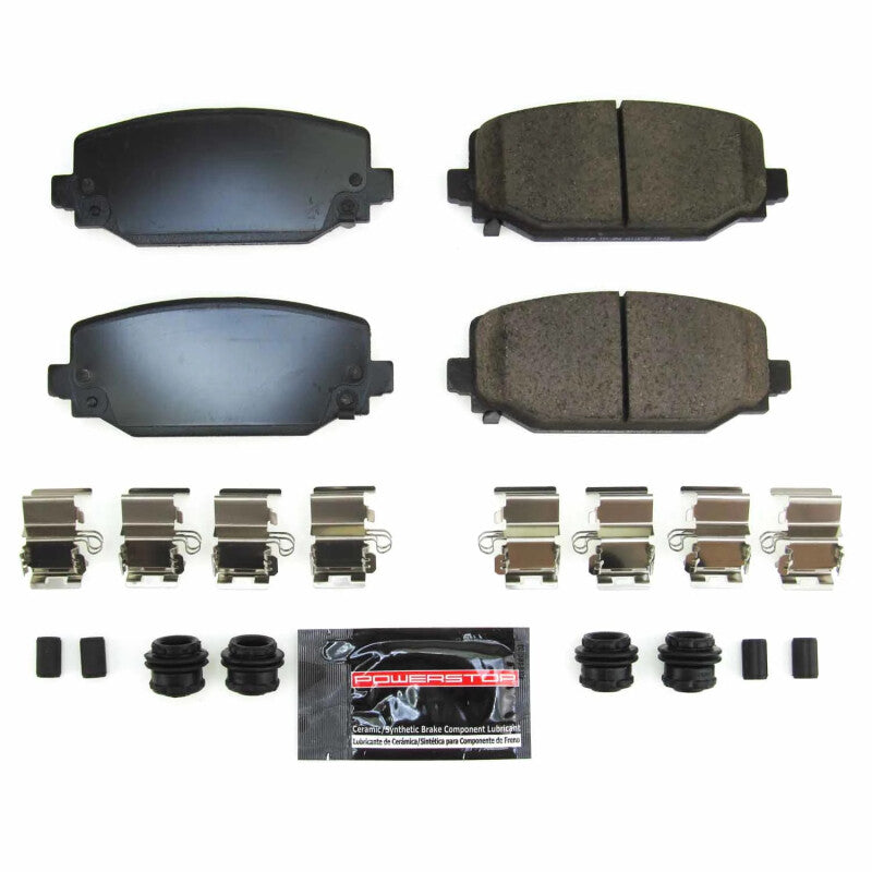 PowerStop Z23 Evo Sport rear brake pads with hardware for 2022 Jeep Grand Cherokee, performance brake pads for enhanced stopping power.