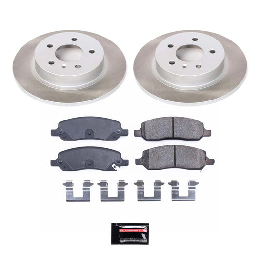 PowerStop rear semi-coated brake rotor kit for 2006-2011 Cadillac DTS, performance brake kit with blank rotors.
