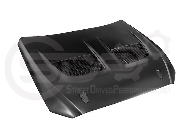 2018-2023 FORD MUSTANG S550 | GTD STYLE ALUMINUM FRONT AIR VENTED HOOD