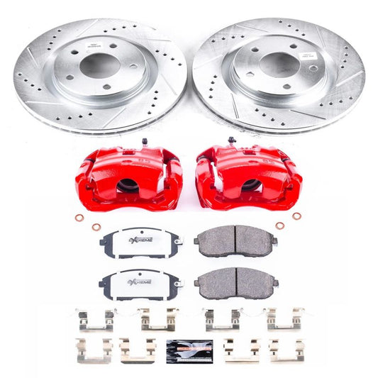 PowerStop Z26 Street Warrior front brake kit with calipers for 2011-2017 Nissan Juke, performance brake upgrade.