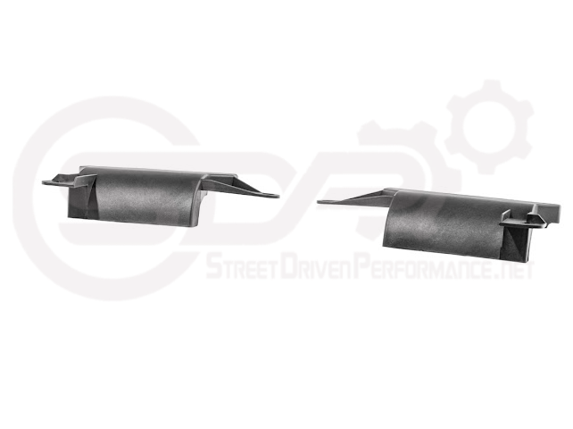 Pair of Street Driven Performance Chevrolet Corvette C8 underbody air deflector cooling duct scoops, exterior trim for enhanced airflow.
