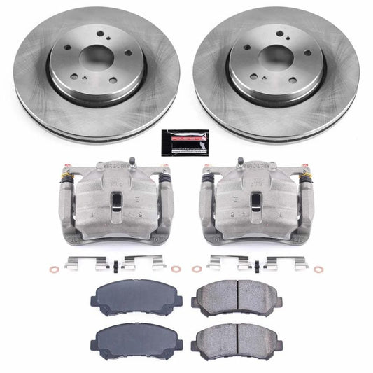 PowerStop OE front brake kit for Suzuki Kizashi 2010-2013 with calipers, featuring brake rotors and hardware for reliable stopping power.