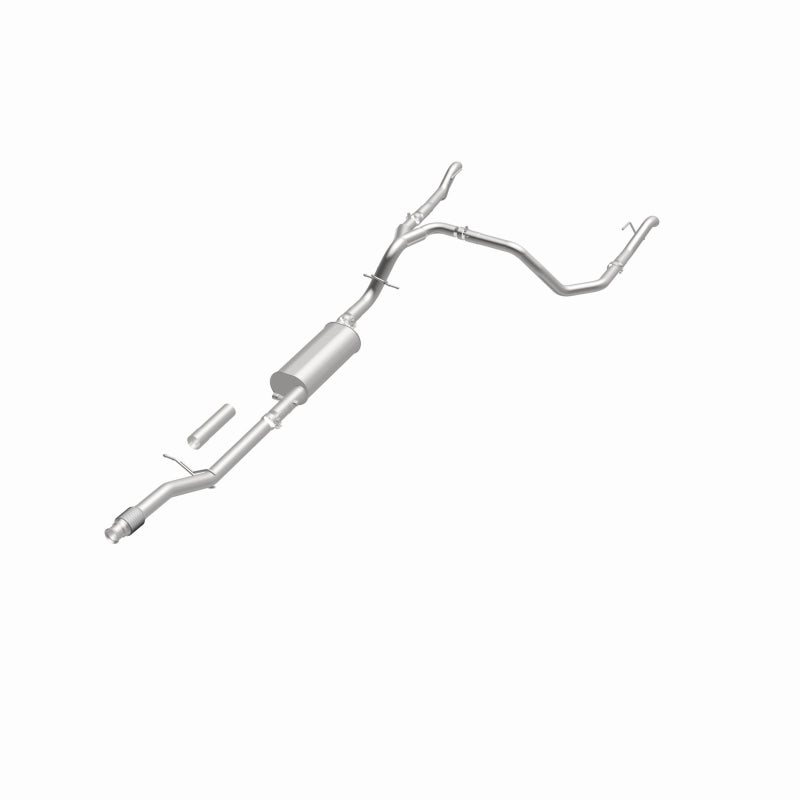 Magnaflow catback exhaust kit for Chevrolet Silverado 1500 5.3L (2019-2024), featuring stainless steel pipes and rear exhaust tips.