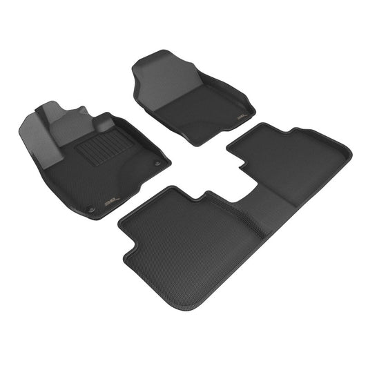 Black 3D MAXpider rubber floor mat for the first row of 2022-2023 Honda HR-V, showing textured surface and custom fit design.