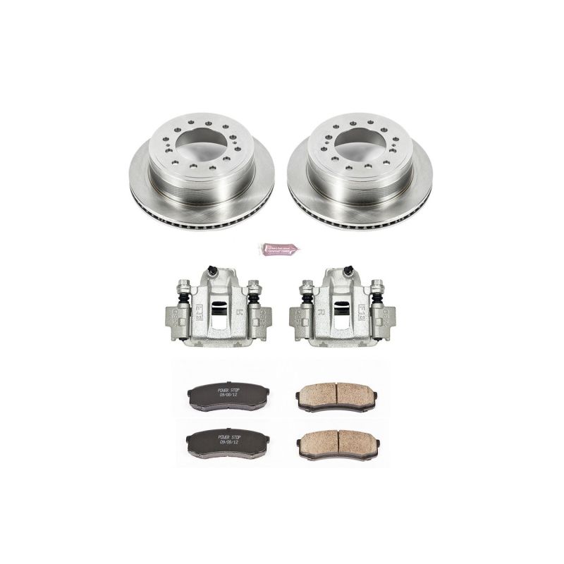 PowerStop rear brake kit with calipers for 2010-2014 Toyota FJ Cruiser, OE brake kit with high-performance components.