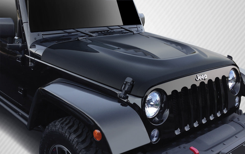 2007-2018 Jeep Wrangler Carbon Creations Power Dome Carbon Fiber Hood