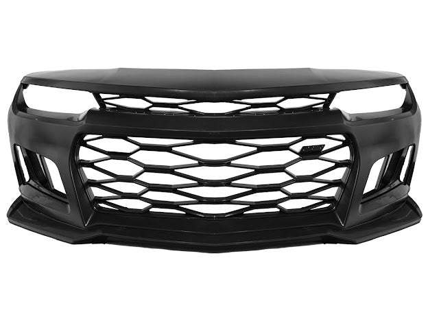 2014-2015 5th Gen Camaro - ZL1 Style Front Bumper Kit For Camaro Upper Lower Grille Badgeless W/O Fog Light