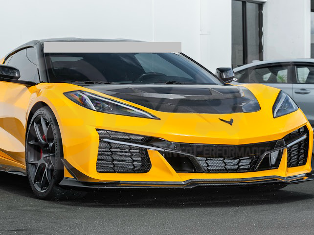 2023+ CHEVROLET CORVETTE C8 E-RAY & Z06 | FACTORY OEM STYLE GLOSSY BLACK FRONT RADIATOR MESH GRILLE GUARD