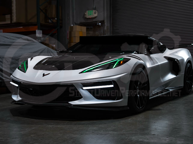 2020-Up Chevrolet Corvette C8 | Custom DRL Conversion Front Headlight Module Set Pair (Amber, Blue, Green, or Red)