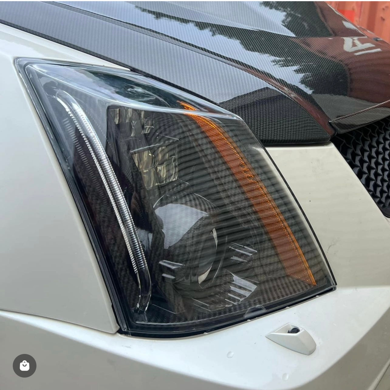 2009-2015 Cadillac CTS/CTS-V V2 | SDP Carbon Fiber Headlight  Internal Housings Bezels and Headlight Lens Shell Cover (Bundle Deal)