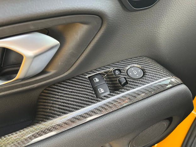 2020-Up Toyota GR Supra A90 | Factory Style DRY CARBON FIBER Side Door Window Switch Panel Cover