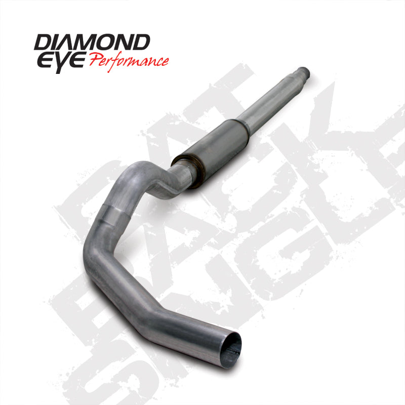 Diamond Eye Performance 5-inch catback exhaust for 94-97 Ford F250/F350 7.3L PowerStroke diesel truck, showing the stainless steel pipe.