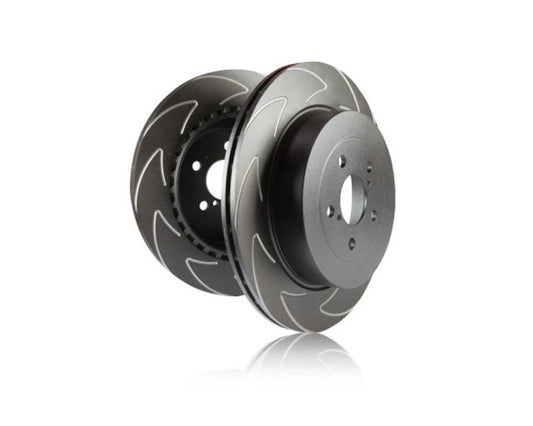 EBC 2011+ Jeep Grand Cherokee SRT-8 rear slotted brake rotors showing their slotted surface design for enhanced braking performance.