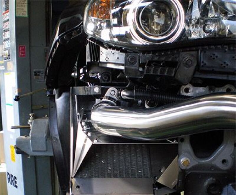 HKS S Type Oil Cooler Kit for GRB black finish, showing the sleek oil cooler components and hoses in detail.