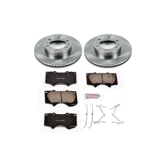 PowerStop OE brake kit for front of 2003-2009 Toyota 4Runner, includes brake rotors and pads, designed for reliable stopping power.