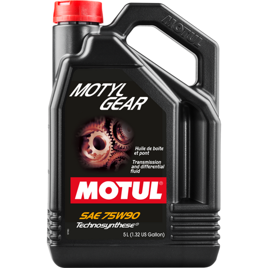 Motul Motylgear 75W90 gear oil container, 4x5L bottles, suitable for manual transmissions and differentials, API GL-4/GL-5.