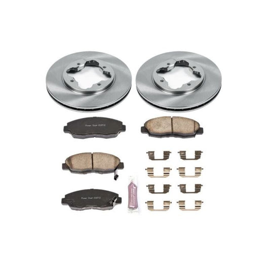 PowerStop OE front brake kit for 1997 Acura CL, including rotors and calipers, designed for reliable stopping performance.