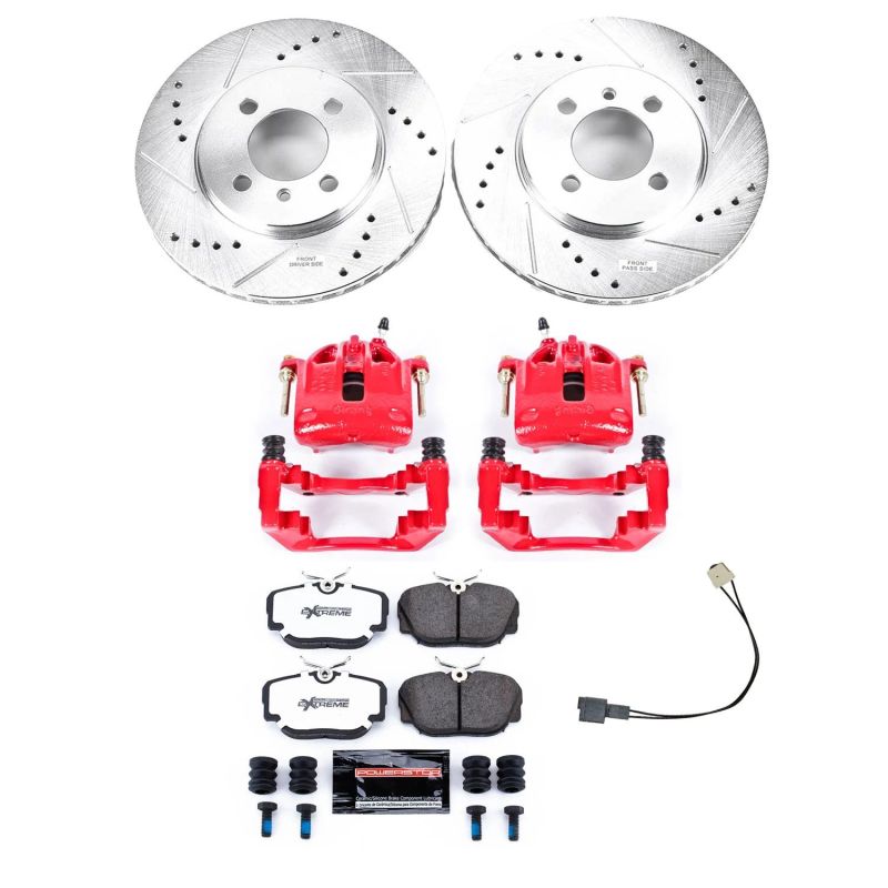 PowerStop 91-92 BMW 318i front Z36 truck and tow brake kit with calipers, performance D&S brake upgrade for enhanced stopping power.