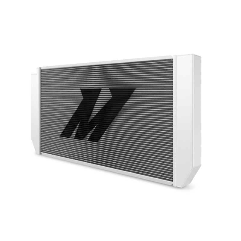 Mishimoto radiator for 1994-2000 Chevrolet C/K2500 with 6.5L Turbo Diesel engine, showing the aluminum core and cooling fins.