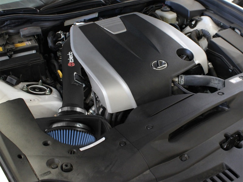 aFe Takeda Stage-2 Pro 5R cold air intake system for 2015-2017 Lexus RC 350 3.5L, showing the high-performance air filter and intake tubing
