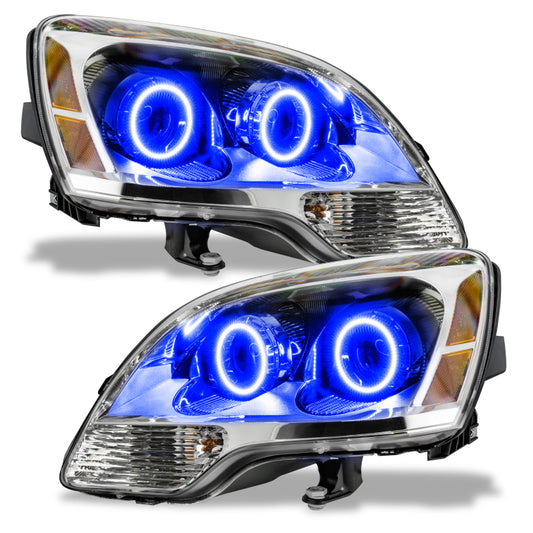 Oracle Lighting blue LED halo headlights for 2008-2012 GMC Acadia, pre-assembled headlight assembly with non-HID bulbs.