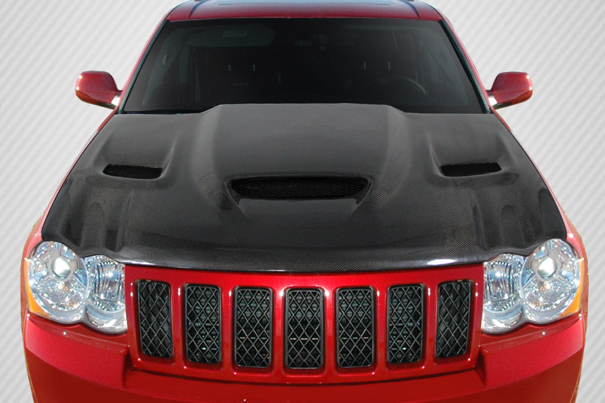 2005-2010 Jeep Grand Cherokee Carbon Creations Hellcat Look Carbon Fiber Hood