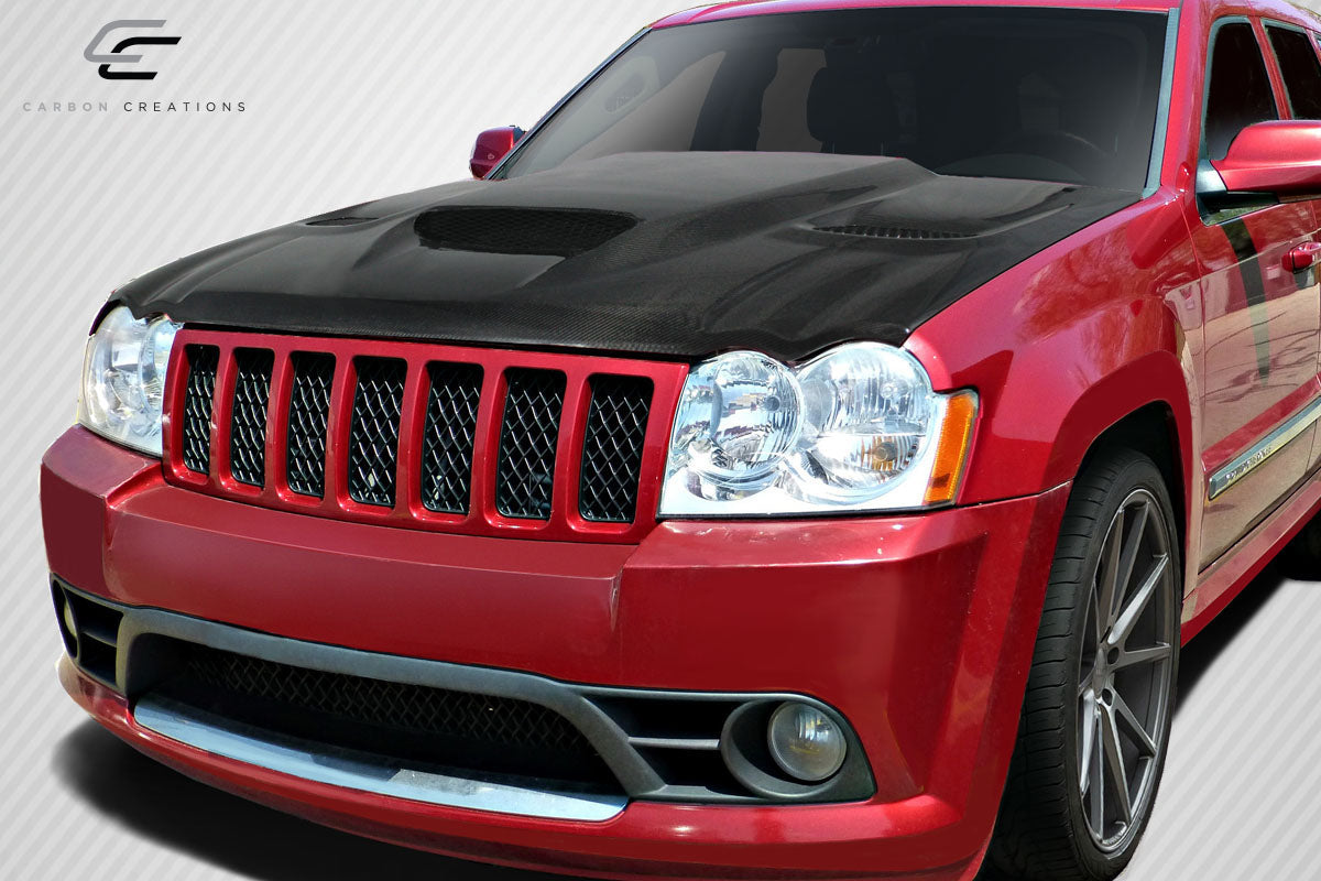 2005-2010 Jeep Grand Cherokee Carbon Creations Hellcat Look Carbon Fiber Hood