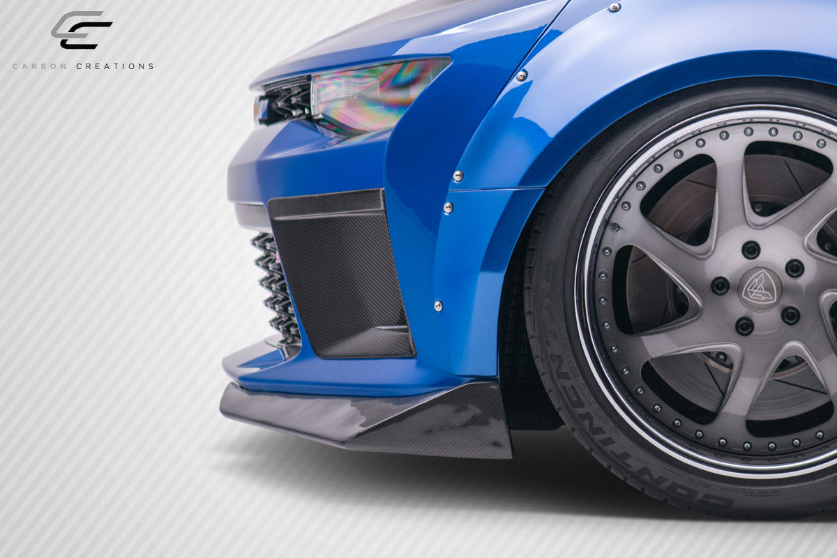 2016-2018 Chevrolet Camaro Carbon Creations DriTech Grid Front Bumper Air Duct Extensions Add Ons Spat Extensions - 2 Piece