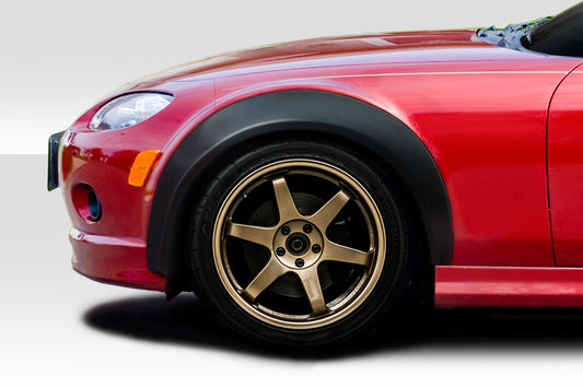 Duraflex Super20 look front fender flares for 2006-2015 Mazda Miata, four-piece set, enhances vehicle's sporty appearance.