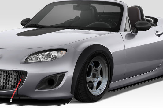 Duraflex 2006-2015 Mazda Miata Super20 Look front fender flares, 4-piece set, made of durable fiberglass, installed on vehicle.
