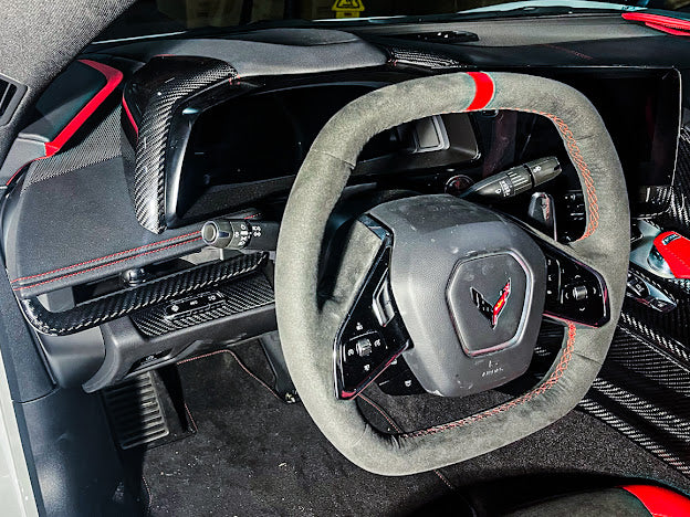 2020+ CHEVROLET CORVETTE C8 CARBON FIBER HUD HEADLIGHT SWITCH BUTTON PANEL COVER