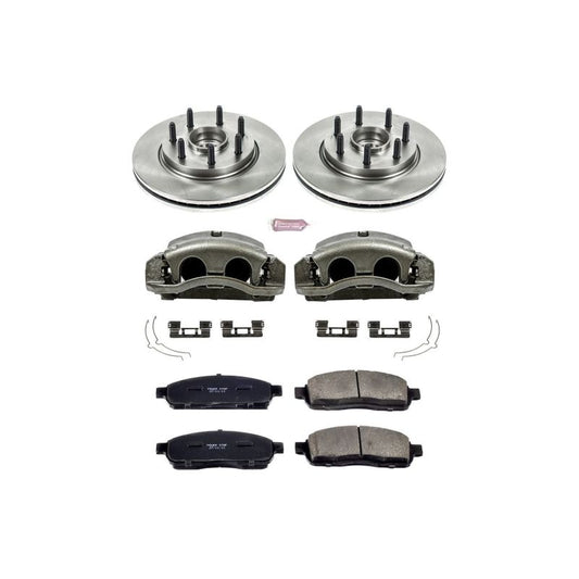 PowerStop OE brake rotors with calipers for 2006-2008 Lincoln Mark LT front autospecialty kit displayed on vehicle.