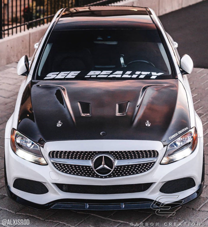 2015-2021 Mercedes C Class W205 Carbon Creations DriTech Black Series Look Hood - 1 Piece