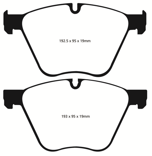 EBC Redstuff front brake pads for BMW X6 4.4 Twin Turbo Hybrid, high-performance brake pads for enhanced braking.