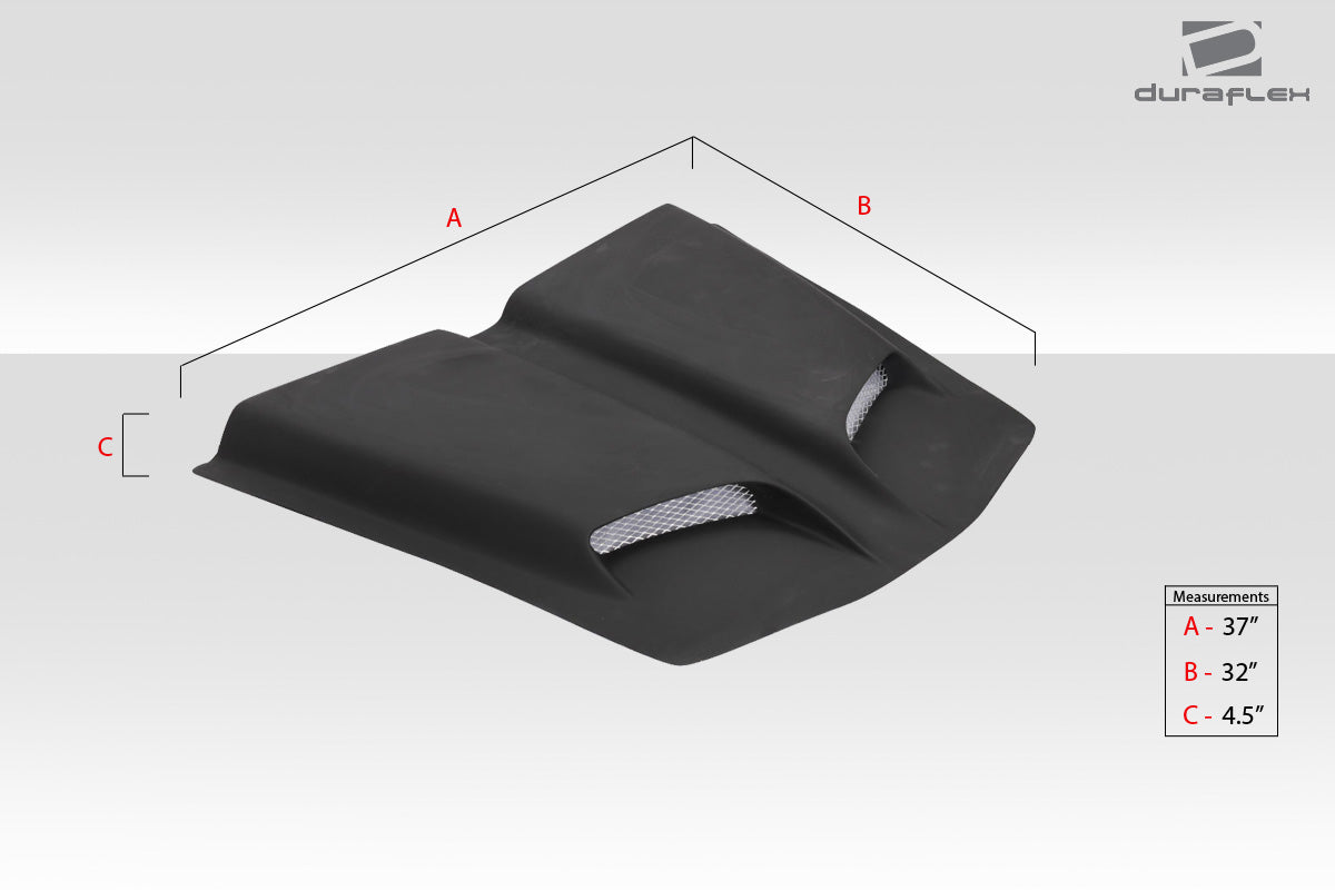 Universal Duraflex Feed Dual Ram Air Hood Scoop - 1 Piece