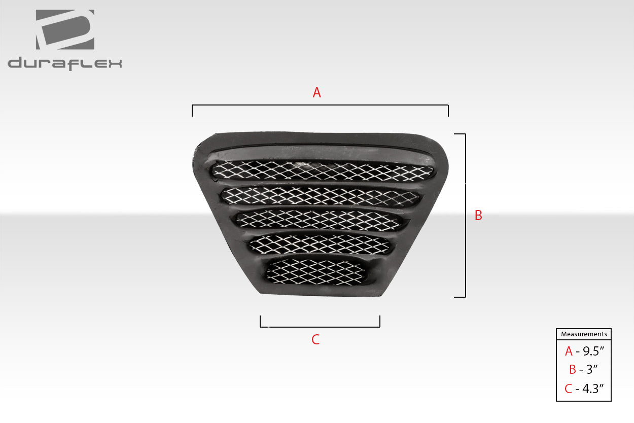 Universal Duraflex Trackstar 3 Hood Vents - 3 Piece (S)