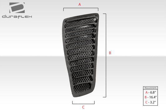 Universal Duraflex Trackstar 3 Hood Vents - 3 Piece