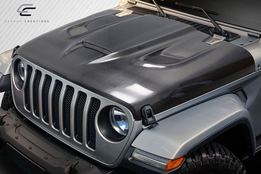 2019-2023 Jeep Wrangler JL Gladiator JT Carbon Creations Hellcat Look Hood - 1 piece