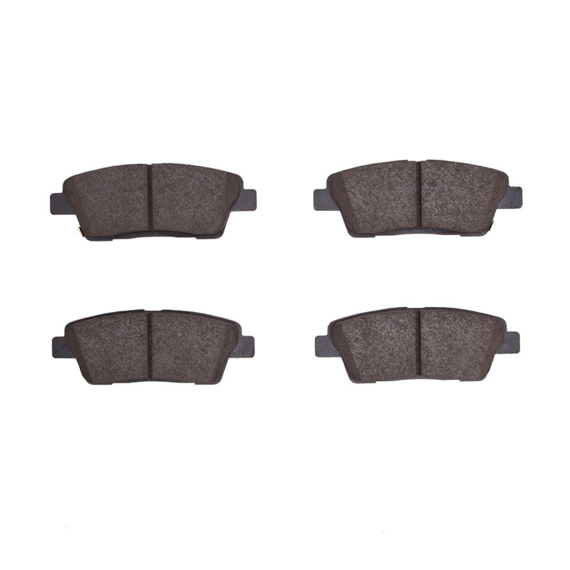 R1 Concepts Genesis G80 R1 Ceramic Brake Pads, OE rear brake pads with black ceramic friction material and metal backing plates.