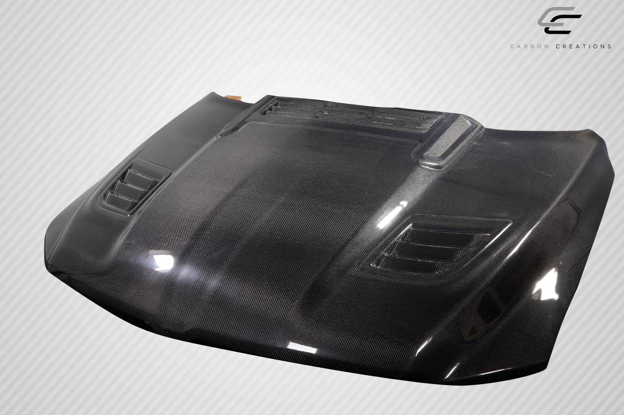 2019-2025 Dodge Ram Carbon Creations Rebel Look Hood - 1 Piece