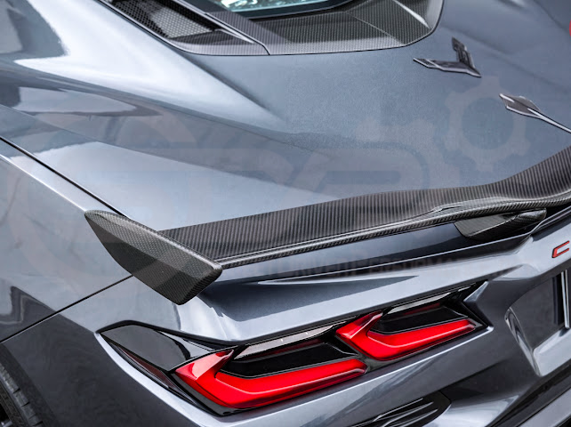 2023-Present Chevrolet Corvette C8 Z06 & E-Ray | Z06 GM Factory Style CARBON FIBER Rear High Wing Spoiler W/ Z07 Performance Package