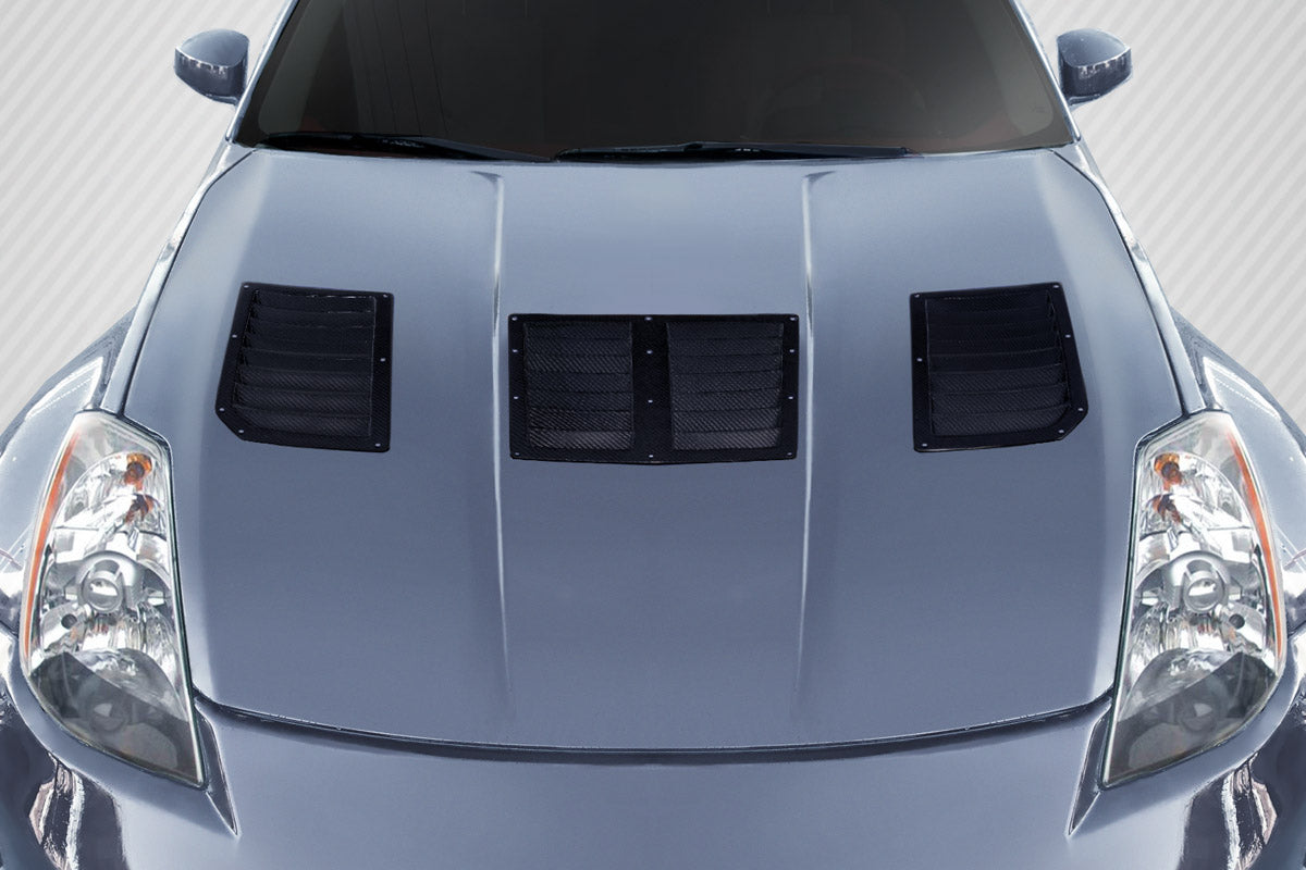 2003-2006 Nissan 350Z Z33 Carbon Creations GT1 Hood Vents - 3 Piece (S)