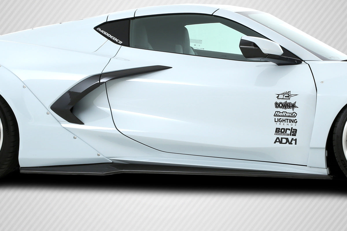 2020-2025 Chevrolet Corvette C8 Carbon Creations Gran Veloce Side Skirt Splitters - 2 Piece