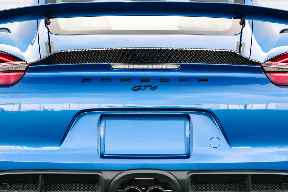 2014-2016 Porsche Cayman Carbon Creations GT4 Look Ducktail Rear Wing Spoiler - 1 Piece
