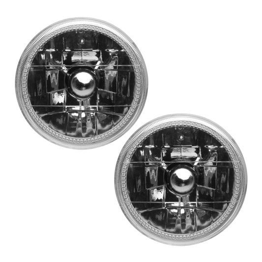 Oracle Lighting LED Halo Headlights for 97-06 Jeep Wrangler TJ, pre-assembled with illuminated halos and clear lens.