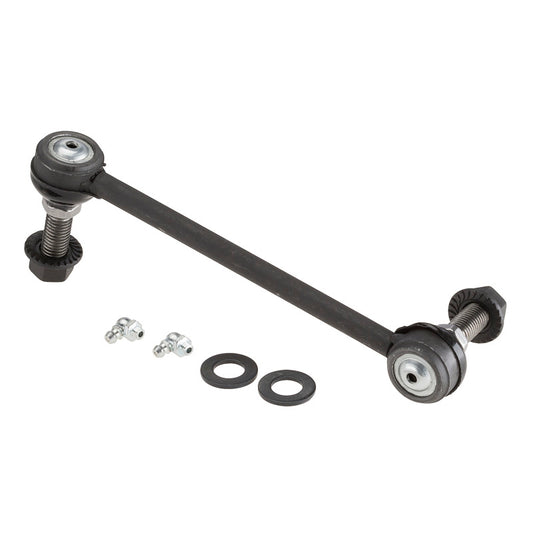 Moog Chrysler 300 front right sway bar endlink kit with metal and rubber components for improved suspension stability.