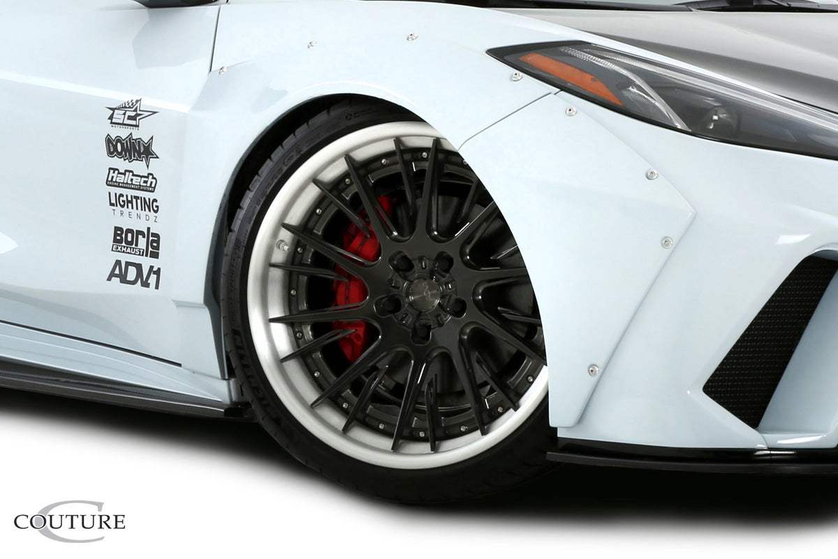 2020-2025 Chevrolet Corvette C8 Duraflex Gran Veloce Wide Body Front Fender Flares - 4 Piece ( for use with 116591 )